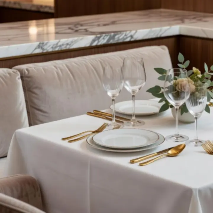 Luksusowe wnętrze restauracji Zagroona z eleganckimi stołami