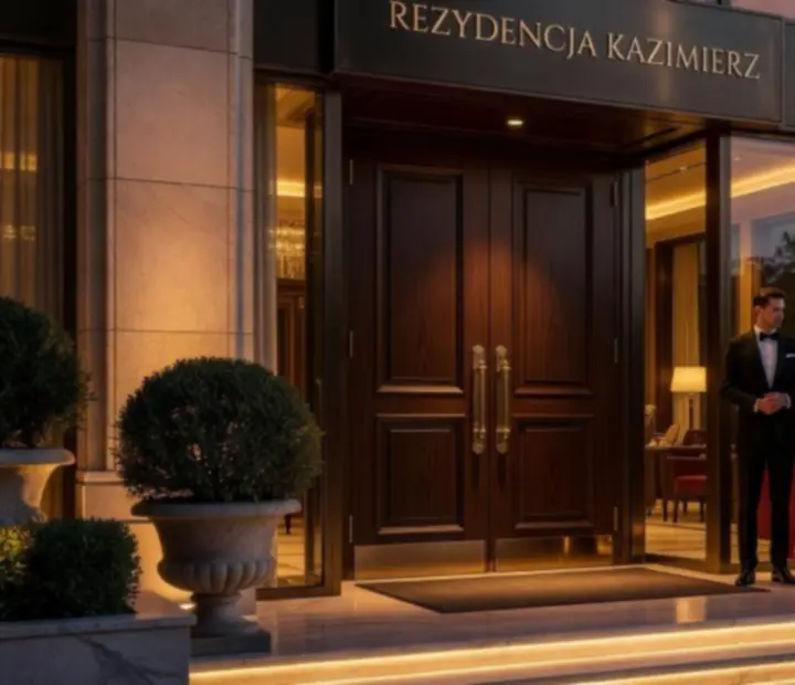Eleganckie otoczenie kompleksu, w którym znajduje się restauracja Zagroona