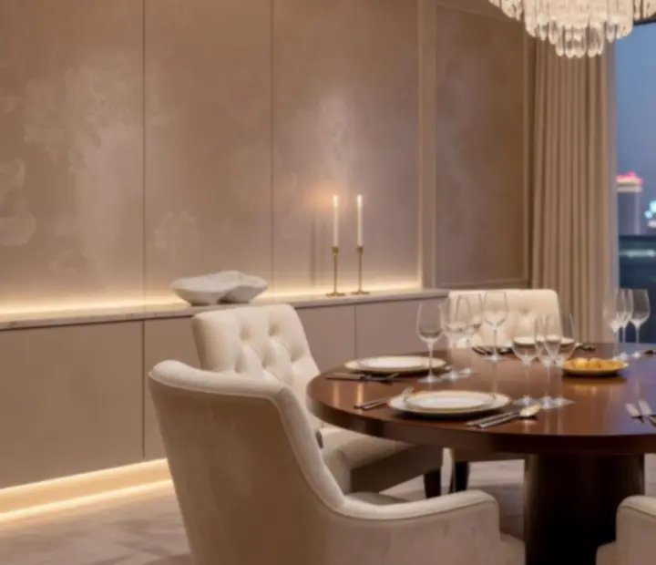 Elegancka prywatna sala restauracyjna przygotowana na kameralną kolację