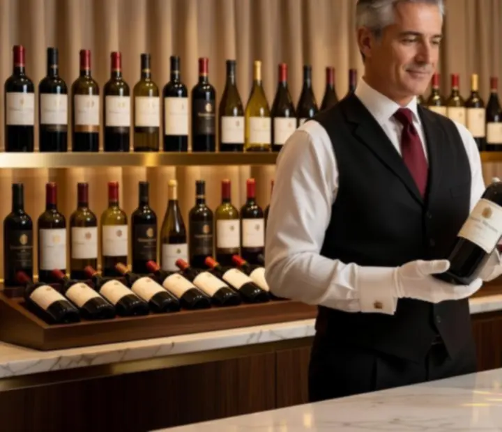 Detale kolekcji win w eleganckiej restauracji Zagroona